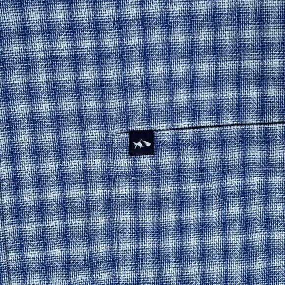 Fish Hippie Rumfront Blue Check Short Sleeve Button Down Shirt XL - Picture 3 of 7